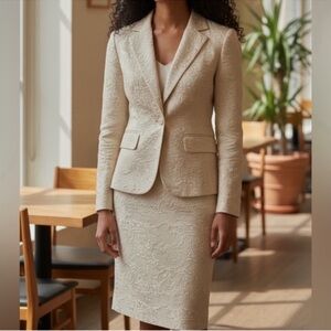 Elegant and beautiful Golden Women's Skirt and Blazer Set
